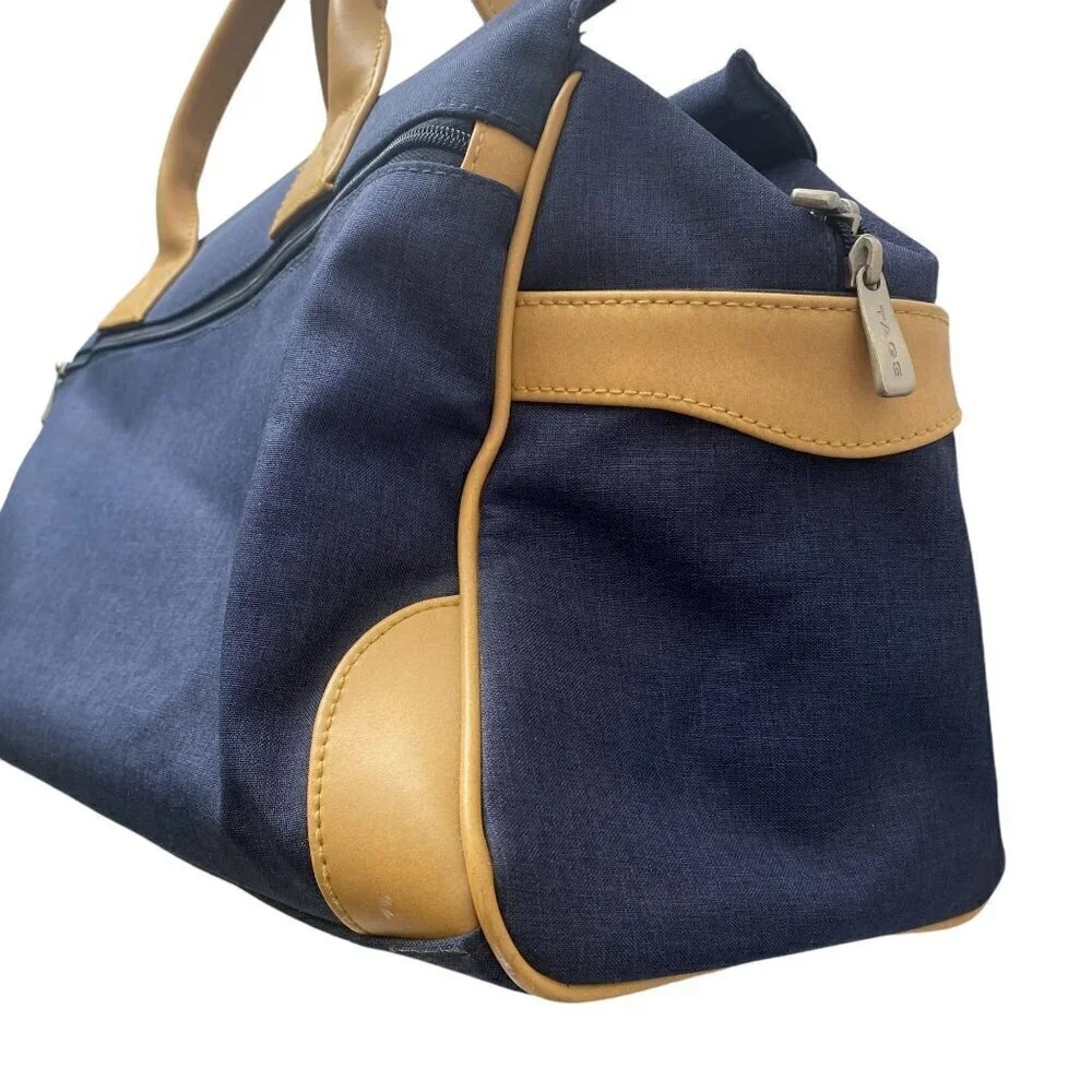 Luxury Golf Duffle Bag Navy Blue Duffle Embroidered Crest by Tags Lanig